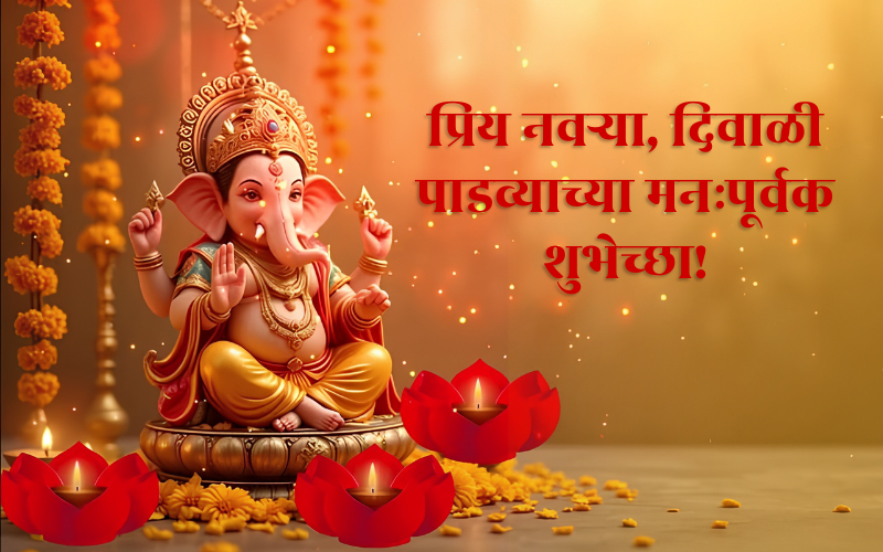 Happy Diwali Padwa Wishes in Marathi for Husband